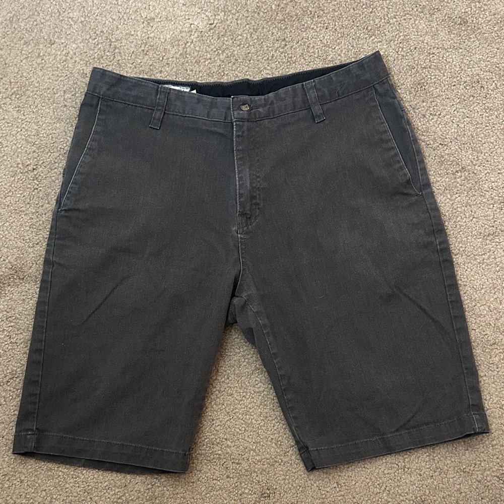 Volcom Charcoal Flat Front Shorts